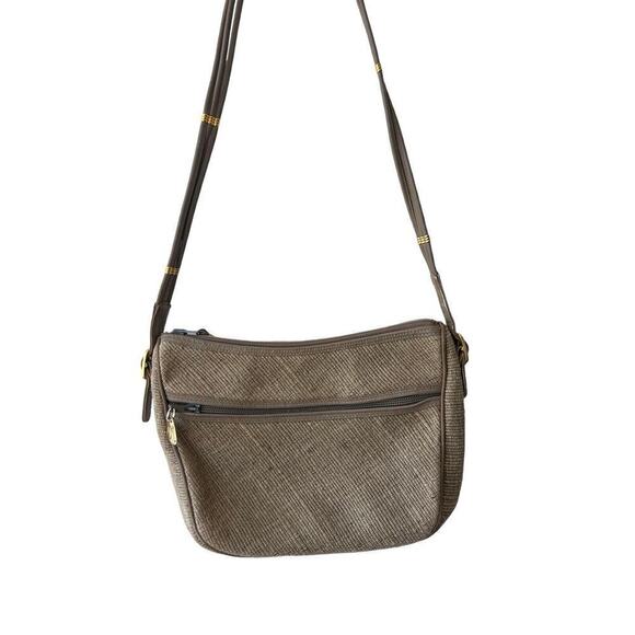 Vintage Morris Moskowitz Cloth Leather Purse MM gold Hardware Shoulder Bag - Picture 6 of 8